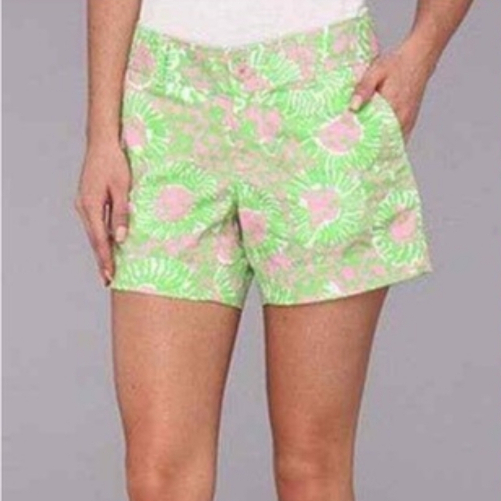 Lilly Pulitzer Callahan Shorts Sunnyside Lion Pink And Green Size 4